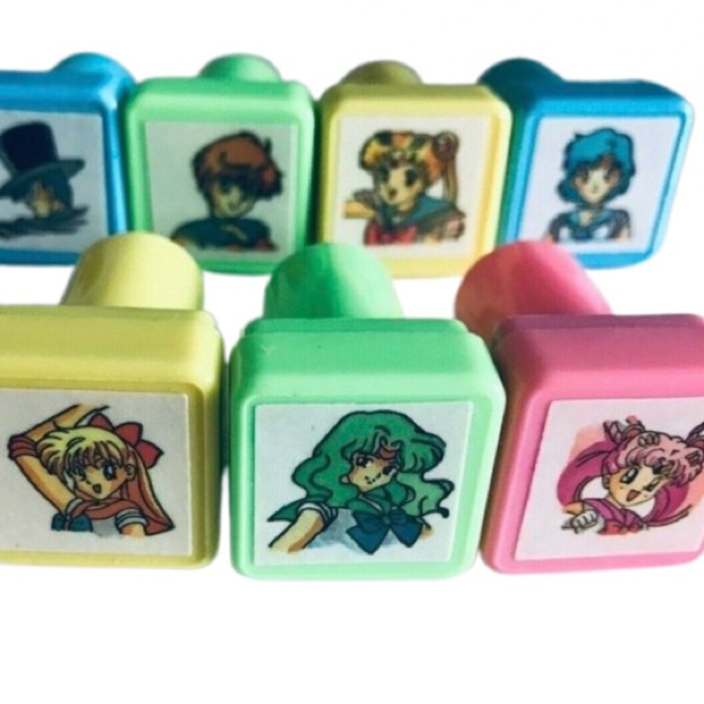 *RARE* Sailor Moon Neptune Stamp Collectors Anime Set Lot Bandai Japan Stationar